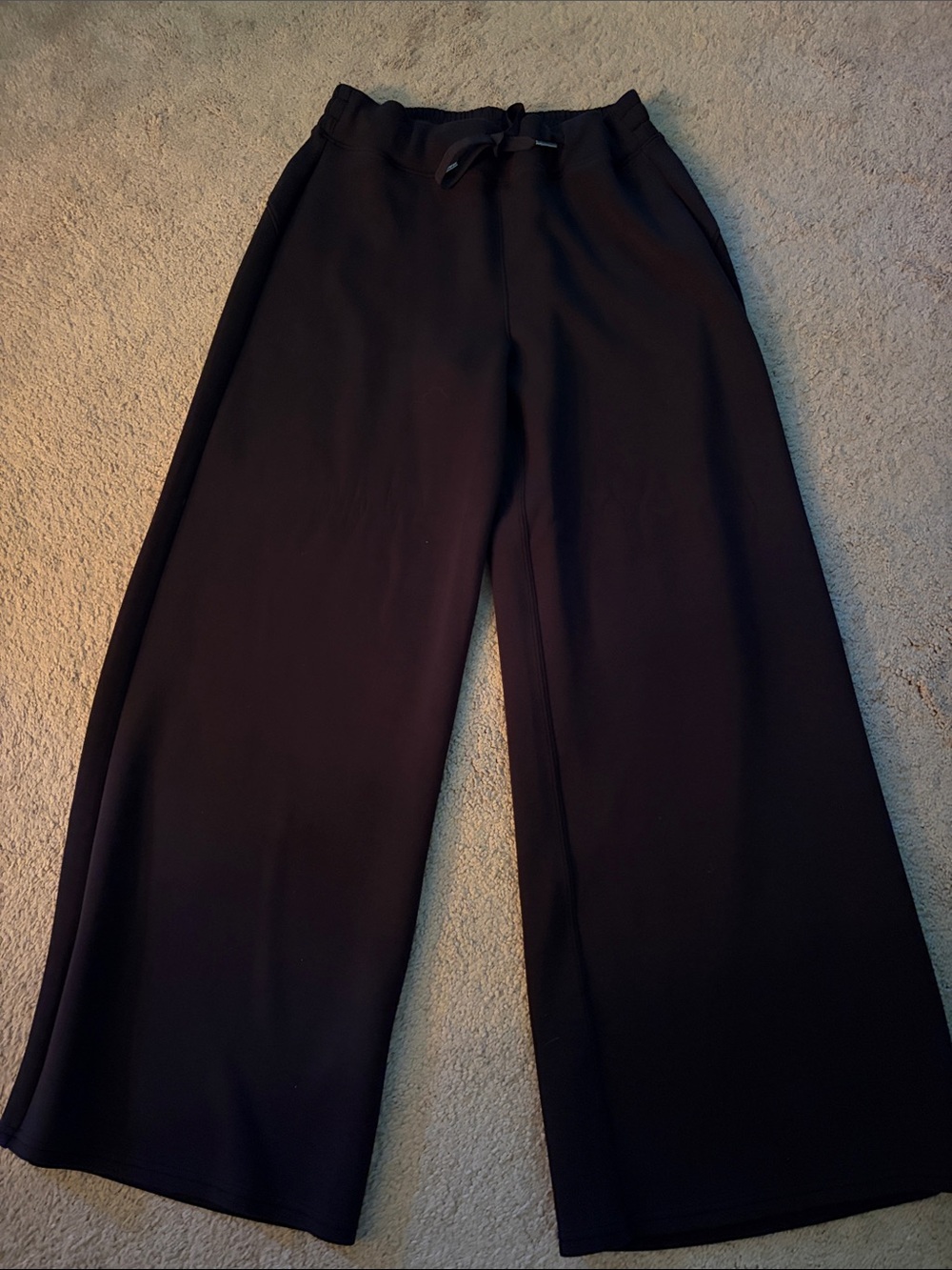 SPANX Black Wide-Leg Pull-On Lounge Pants with Drawstring